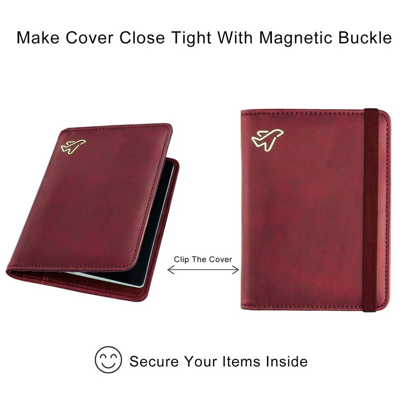 WALNEW Passport Holder Cover Wallet, RFID Blocking Leather Travel Document