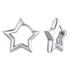 Richsteel Silver Star Hoops Earrings for Women Girls Stainless Steel