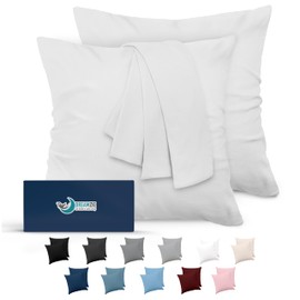 Dreamzie Pillowcase 60 x 60 cm, White, Set of 2, Microfibre, Oeko-Tex Certified, Soft