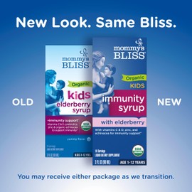 Mommy's Bliss Organic Elderberry Syrup & Immunity Boost With Vitamins, Prebiotics & Echinacea for Kids & Adults 1 yr+, 3 Fl Oz