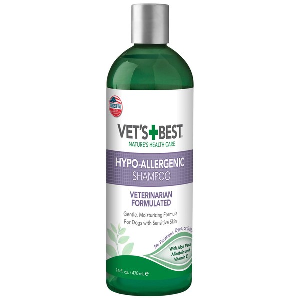 Vet's Best Hypo-Allergenic Shampoo for Dogs | Dog Shampoo for Sensitive Skin | Relieves Discomfort from Dry, Itchy Skin | Cleans, Moisturizes, and Conditions Skin and Coat