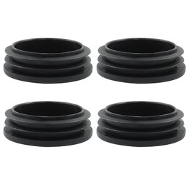 Bonsicoky 4 Pack 2 Inch (50mm) Round Plastic Hole Plugs, Black Pipe Tubing End Cap for Round Metal Tube