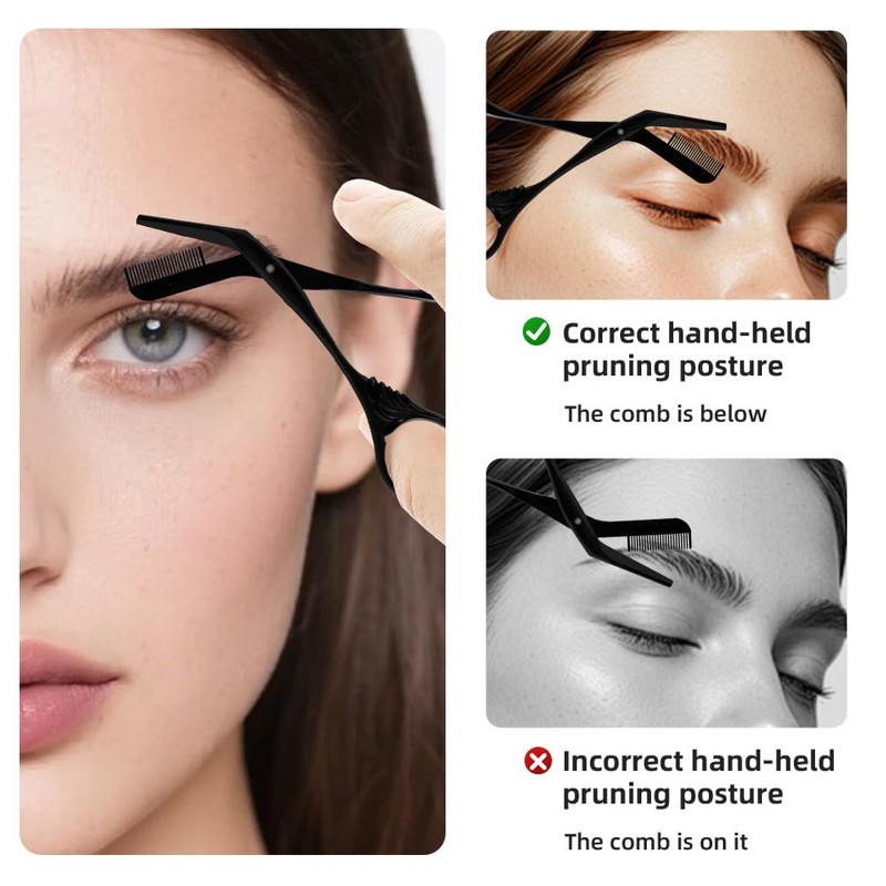 OFIDUS Eyebrow Scissors Trimmer with Comb Gift for Men Women