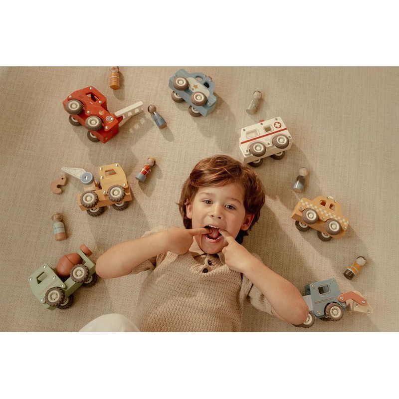 Little Dutch 2530 Wooden Car Crane - Yellow