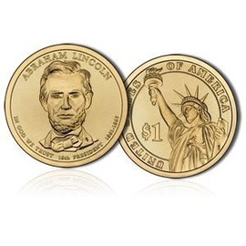 The Abraham Lincoln Presidential Golden Dollar Uncirculated Coin 2010 D Mint