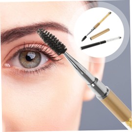 SAFIGLE 2pcs Eyelash Brush Dual Ended Spoolie and Brow Brush for Eyelash Extensions and Makeup Application for Professional and Home Use Black Gold Design