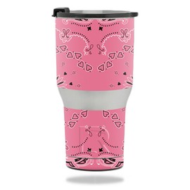 MightySkins Skin Compatible with RTIC Tumbler 20 oz. (2017) - Pink Bandana | Protective, Durable, and Unique Vinyl Decal wrap Cover | Easy to Apply, Remove, and Change Styles | Made in The USA