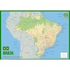 Brazil Physical Map - 23.3 x 16.5 Inches - Paper