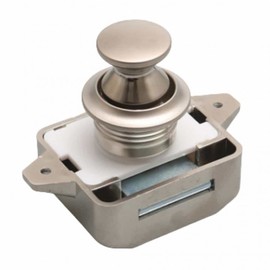 Caravan Drawer & Cabinet Push Lock Handle Bathroom Handle 2 - Push Lock Pearl Nickel - 26mm