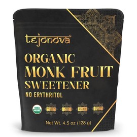Organic Monk Fruit Powder, Pure Monk Fruit Sweetener No Erythritol, Monkfruit Sweetener Pure Goodness, Monk Fruit Sugar Susbtitute, Monk Fruit Extract Powder, 4.5oz 413 servings, by tejonova
