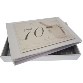 WHITE COTTON CARDS 70th Birthday, Mini Photo Album, Champagne Bucket