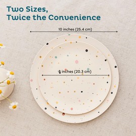 Nook Theory 4 Pack Reusable Bamboo Plates - Non-Toxic Toddler and Kids Plate, Dishwasher Safe, Not Microwavable Dinnerware (Coast 10")