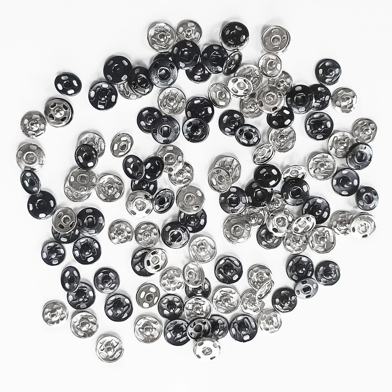 Willrain Sewing Snaps,120 Sets 8 mm and 10 mm,Black and