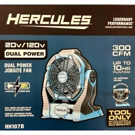HERCULES 20V/120V Cordless Dual Power Jobsite Fan Shop (Tool Only)