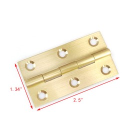Mcredy 2 Pcs Cabinet Hinges 2.5" Extruded Solid Brass Interior Door Butt Hinge Heavy Duty Satin Nickel for Cabinet Closet Wood Box