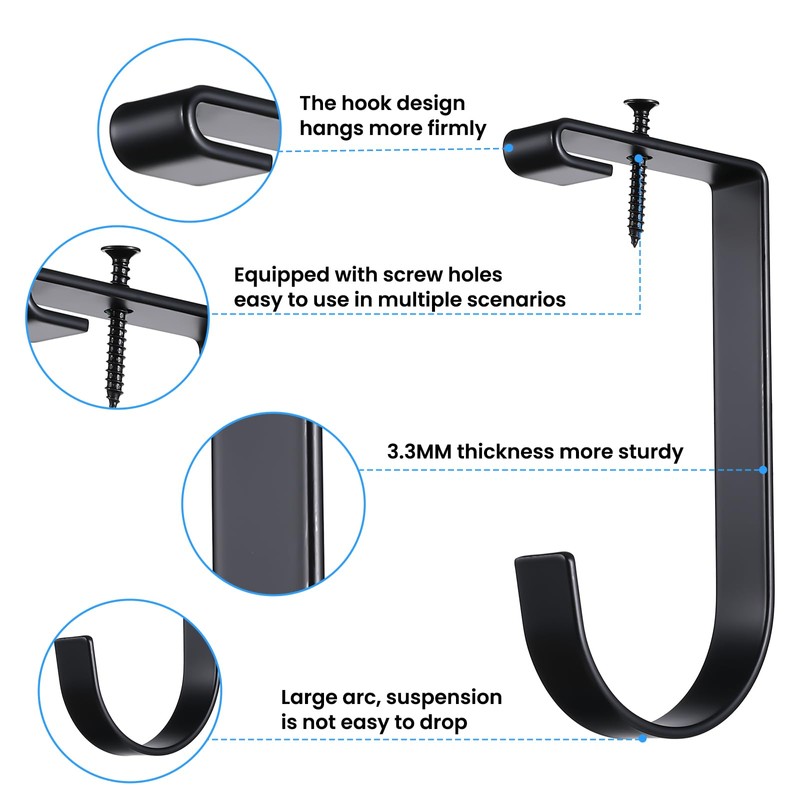 6 Pack Heavy Duty Bike Hooks for Garage Ceiling, Garage