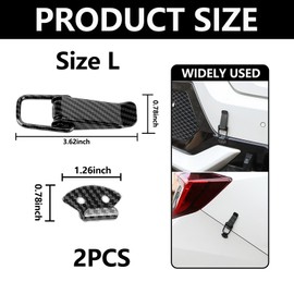 Kewucn 2 PCS Car Bumper Clip Hasp, Durable Carbon Fiber Auto Bumper Security Hook Lock Clips, Universal Quick Release Front Rear Bumper Trunk Fender Fasteners Clip Kits (Carbon Fiber Black, L)