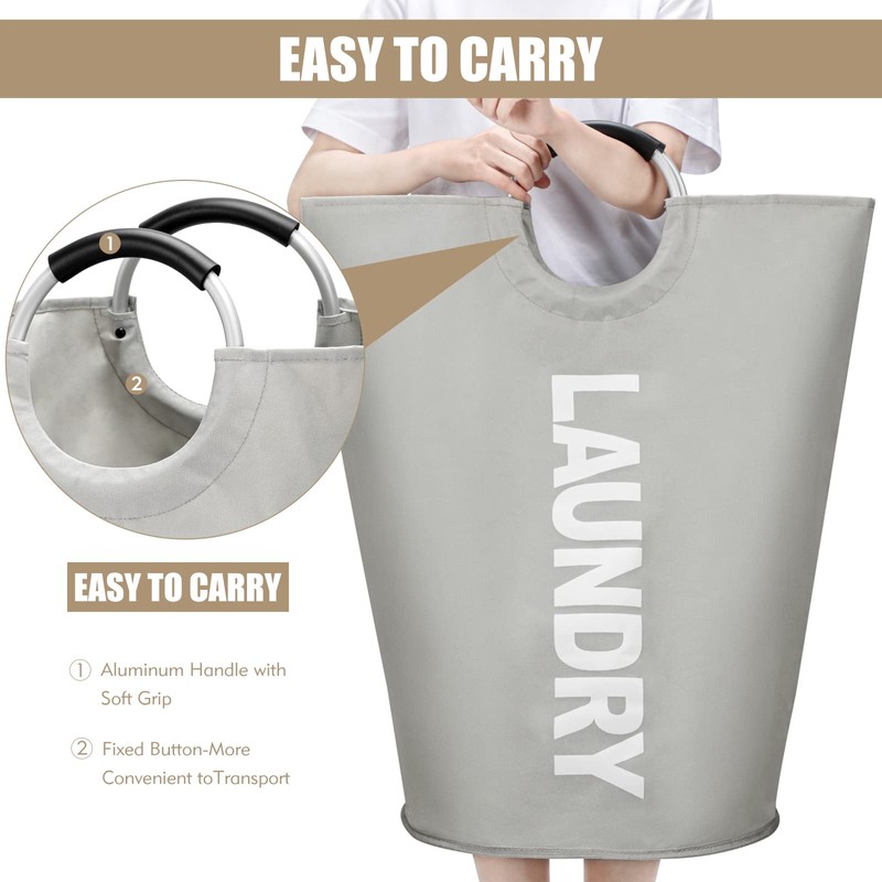 DOKEHOM 90L Large Foldable Laundry Baskets, Foldable Laundry Bags, Clothes