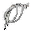 Pack of 2 Kitchen/Basin Monobloc Mixer Tap Connectors Flexi Pipes Tails British Standard Pipe M10 x1/2 Fitting 600mm Long (Silver Pipes)
