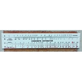 Concrete Estimator Slide Ruler 200 Yard Volume Calculator Made of Durable Plastic