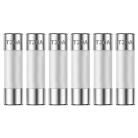 ALLECIN Microwave Fuse 20A 250V Slow Blow 6X30MM Time Delay Ceramic Cartridge Fuses 20 Amp 250 Volt T20A Universal Compatible Replacement Parts for GE WB27X10388 Kenmore Microwaves (Pack of 6pcs)
