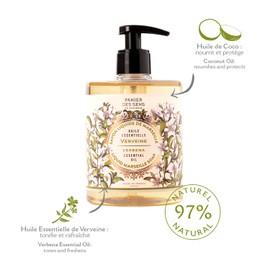 Panier des Sens - Marseille Liquid Hand Soap - Verbena Hand Wash - Moisturizing Soap with Coconut Oil - Bathroom & Kitchen Refillable Soap - 97% Natural Ingredients Made in France - 16.9 Fl.oz