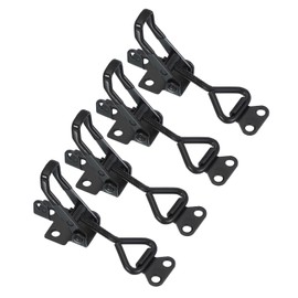 PATIKIL Toggle Latch Clamp 4001 Style, 4 Pcs Carbon Steel Adjustable Toggle Clamps Quick Release Smoker Pull Hasp Latches with Lock Hole 220Lbs Bearing for Box Lid Jig, Black