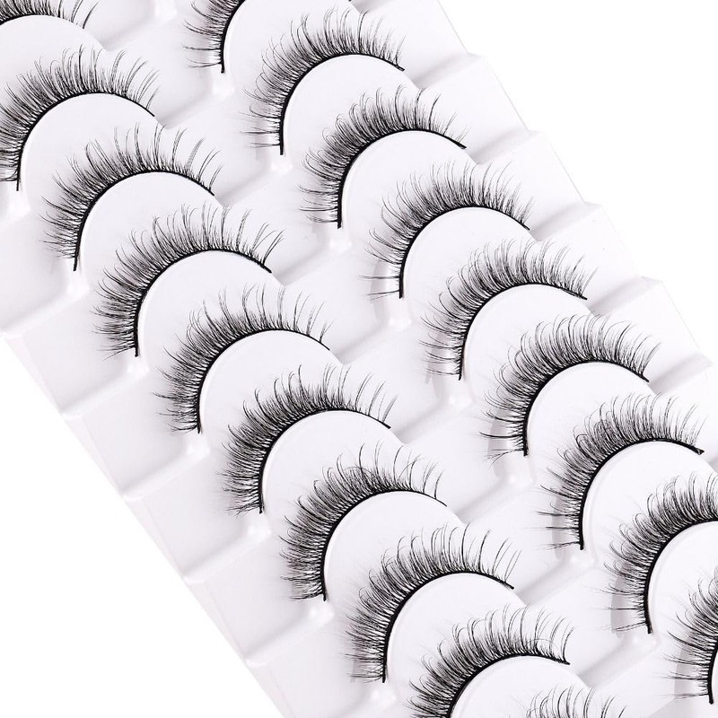 10 Pairs False Eyelashes, Natural Look Short Eyelashes, Cat Eyes,