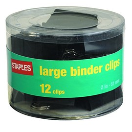 Staples; Large Metal Binder Clips, Black, 2\ Size with 1\" Capacity"