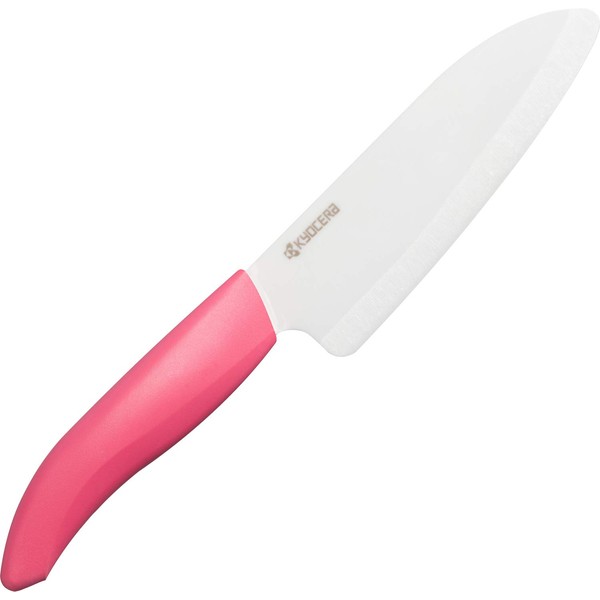 Kyocera FKR-140CPK Fine Ceramic Santoku Knife, 5.5 inches (140 mm), Dishwasher Safe, Charm Pink