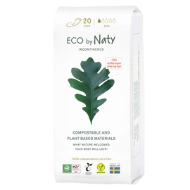 Eco by Naty Incontinence Pads Mini for Women – Pads for sensitive bladder, Absorbent and discreet Eco friendly Pads (20 Count)