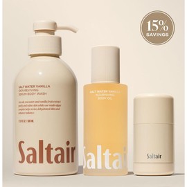 Saltair Salt Water Vanilla Essentials Set - Vanilla, Sea Salt & Creamy Sandalwood:_With Skincare Deodorant