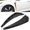 Pair Side Fender Vent Cover Trim PU Rubber Glossy Black