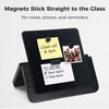 TOWON Glass Desktop Whiteboard with Wood Stand, Foldable, Black Square