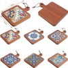 Natural Wood Tiles Pot Mat,Anti-Scalding Plate Mat Drink Coasters for