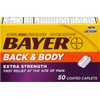  Aliviador de Dolor Bayer Aspirina, Extra Fuerte para Dolor de Espalda y Cuerpo, 50 Tabletas