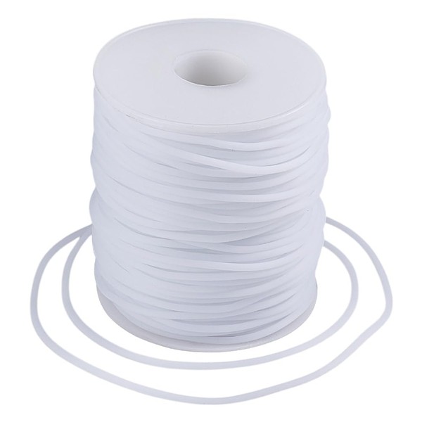 HOBBIESAY 54.68 Yards Hollow Rubber Tube Cords 2mm White Round