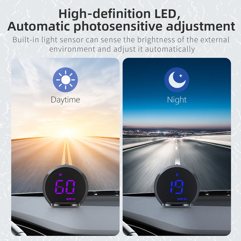GPS HUD Speed Direction Driving Distance Overspeed Alarm Multifunctional Universal