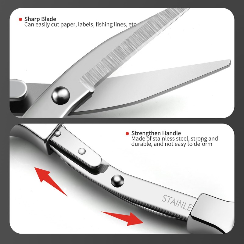 Folding Scissors 2 PCS Portable Keychain Travel Retractable Knife, Secure