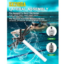 SX210DA Lateral Assembly with Center Pipe Replacement for Hayward Pro Series Sand Filter and Automatic Skimmers S180T S210T S220T S230T SP1091ES SP10852OM SP10841R