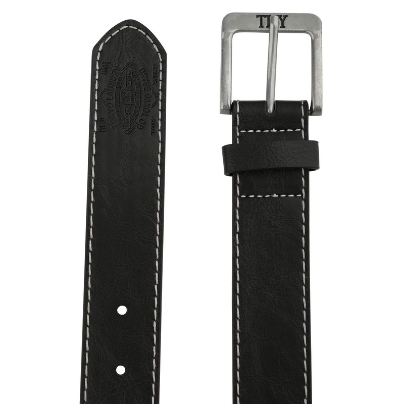 Tokyo Laundry Men's Jonason Faux Leather Chunky Buckle Belt -