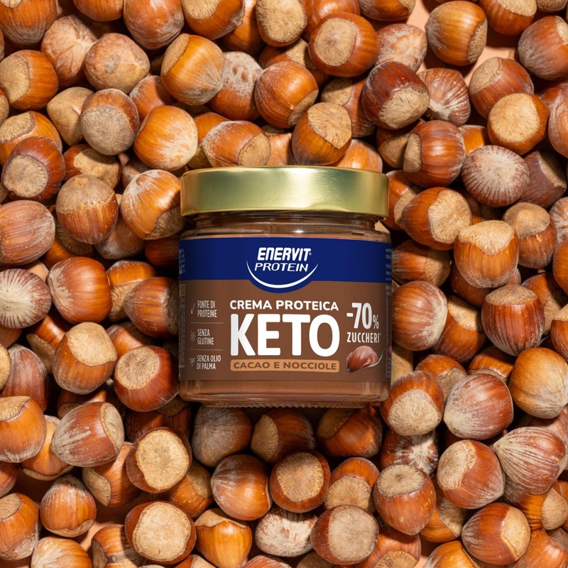 Enervit, Protein Cream Keto Cacao e Nocciole, -70% di Zuccheri,