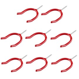 TERF® Tool Hook Screw-in Hooks Storage Shed Garage Utility Hook Multi-Purpose Hooks Set Heavy Duty Wall Mount Vinyl Coated Storage Household Hooks for Garden Garage Shed Tools - Pack of 8