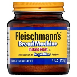 Fleischmann's Bread Machine Yeast, Also Ideal for All Rapid Rise Recipes, Equals 16 Envelopes, 4 oz Jar (Pack of 2)