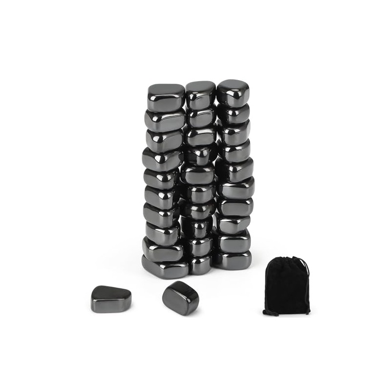 Joxessaien Pack of 20 Hematite Magnets, Irregular Stones Magnet, Puzzle