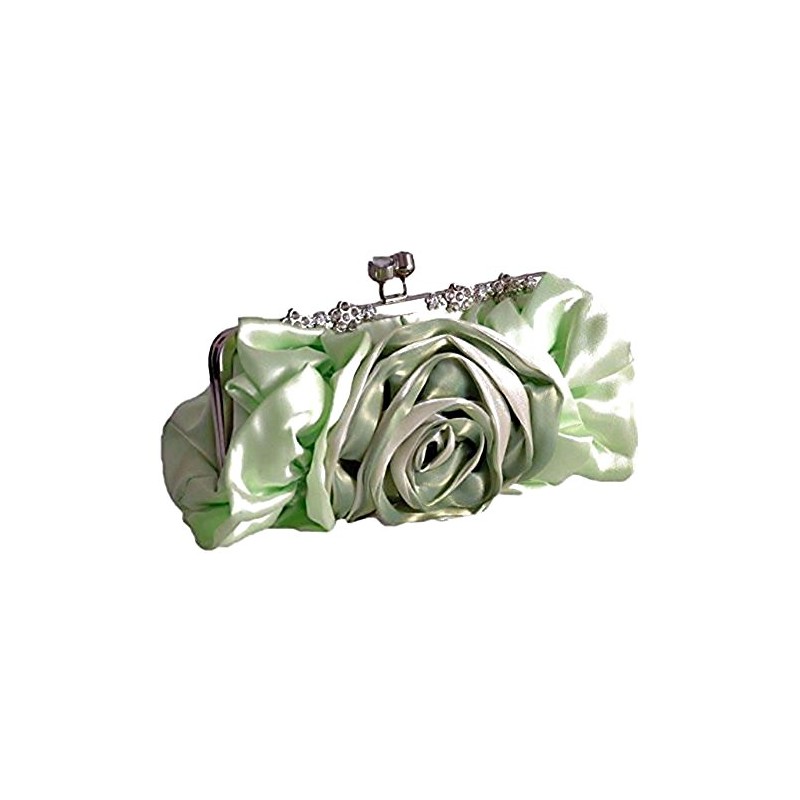 Satin Rose Womens Prom Wedding Bridal Party Evening Clutch Bag