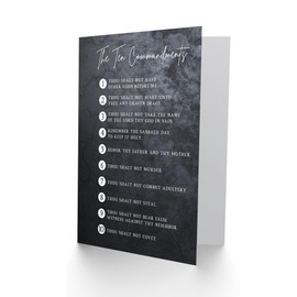 Artery8 Ten Commandments From God Christian Bible Verse Quote Scripture Typography Sealed Greeting Card Plus Envelope Blank Inside
