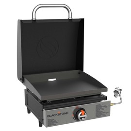 Blackstone Stainless Steel Propane Gas Portable, Flat Top Griddle Frill Station for Kitchen, Camping, Outdoor, Tailgating, Tabletop, Countertop – Heavy Duty & 12, 000 BTUs, 17 Inch, Black