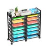 Simple Trending Rolling File Storage Cart, 15-Tier Metal Desk File