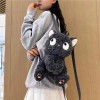 Jextech Mochila Con Cierre Esponjoso Gato Peluche Negro Muñeco 30cm